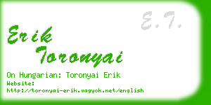 erik toronyai business card